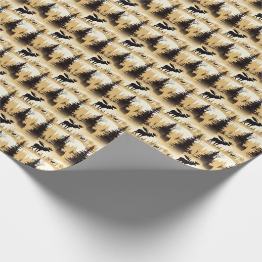 Elegante Moose in Snowy Forest Cadeaupapier (Hoek)