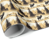 Elegante Moose in Snowy Forest Cadeaupapier (Rol Hoek)