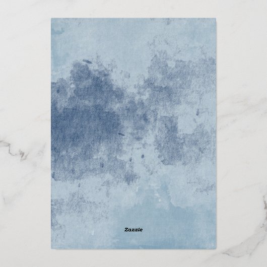 Elegante Morning Glories Blauwe Bloemen 21ste Verj Folie Uitnodiging (Achterkant)