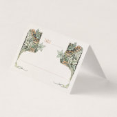 Elegante Morris-geïnspireerde Trouwtafel Kaarten (Voorkant)