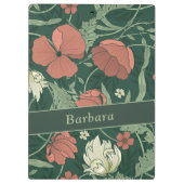 Elegante Morris stijl koraal, groen, Blauwgroen bl Klembord (Achterkant)