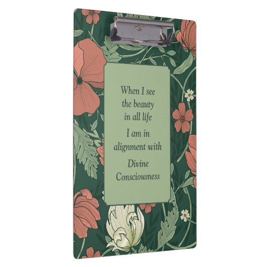 Elegante Morris stijl koraal, groen, Blauwgroen bl Klembord (Rechts)