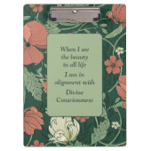 Elegante Morris stijl koraal, groen, Blauwgroen bl Klembord (Voorkant)