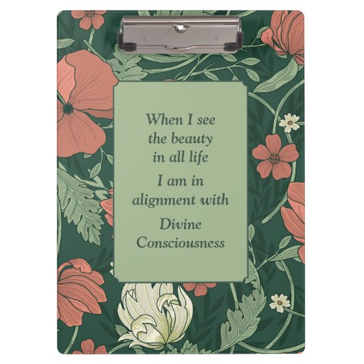 Elegante Morris stijl koraal, groen, Blauwgroen bl Klembord (Voorkant)