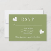 Elegante mos groene RSVP bruiloft antwoord kaarten (Voorkant)