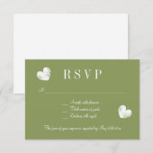 Elegante mos groene RSVP bruiloft antwoord kaarten (Voorkant / Achterkant)