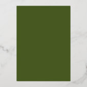 Elegante mosgroene chic boho bewaar de datum folie uitnodiging (Achterkant)
