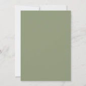 Elegante Mosgroene Script Bruiloft Kaart (Achterkant)
