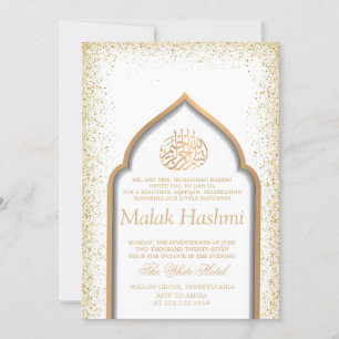 Elegante Moskee Baby Meisje Islamitische Aqiqa Aqe Kaart