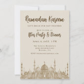 Elegante moskee Ramadan Iftar Dinner Party Kaart (Voorkant)