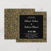 Elegante moslim-huwelijksnikah save the date (Voorkant / Achterkant)