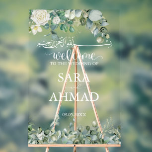 Elegante moslim islamitische bruiloft ingang duide acryl bord