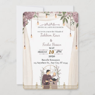 Elegante moslim Nikaah uitnodigingskaart   Uitnodi Kaart