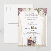 Elegante moslim Nikaah uitnodigingskaart | Uitnodi Uitnodiging Briefkaart (Voorkant / Achterkant)