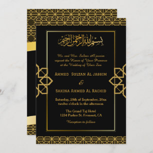 Elegante moslim walima Trouwen Nikah met QR-code Kaart