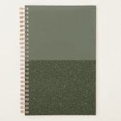 Elegante Moss Green Custom Planner met textuur (Voorkant)