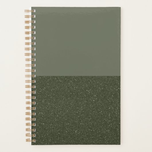 Elegante Moss Green Custom Planner met textuur (Voorkant)