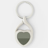 Elegante Moss Green Heart Keychain –  (Voorkant)