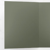 Elegante Moss Green Trifold Uitnodiging – Aanpasse (Binnenzijde eerst)