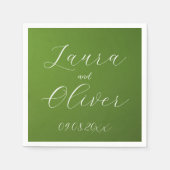 Elegante Moss Groene Bruiloft Servet (Voorkant)