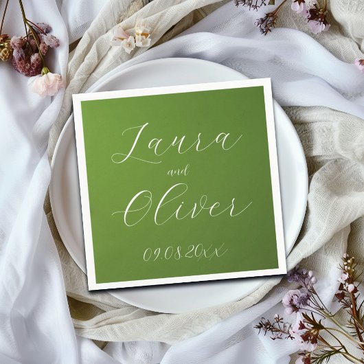 Elegante Moss Groene Bruiloft Servet