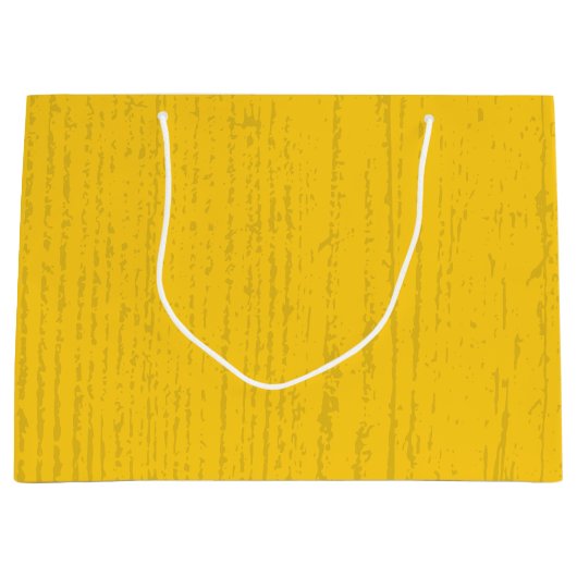 Elegante Mosterd Gele Houtnerf Groot Cadeauzakje (Voorkant)
