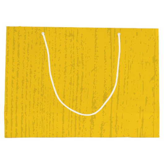 Elegante Mosterd Gele Houtnerf Groot Cadeauzakje (Achterkant)