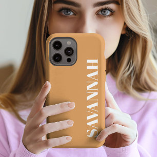 Elegante mosterd gepersonaliseerde naam eenvoudig Case-Mate iPhone case