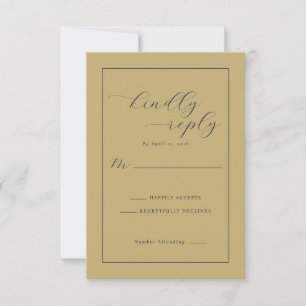 Elegante Mosterd RSVP Kaart