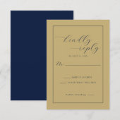Elegante Mosterd RSVP Kaart (Voorkant / Achterkant)