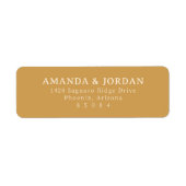 Elegante Mosterd Serif Retouradreslabels Etiket (Voorkant)