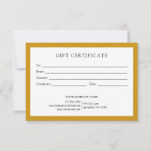 Elegante Mosterd Zakelijke Cadeaubon Logo (Voorkant)