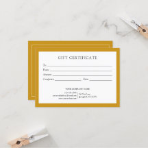 Elegante Mosterd Zakelijke Cadeaubon Logo