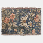Elegante mot William Morris Geïnspireerd Deken (Voorkant)