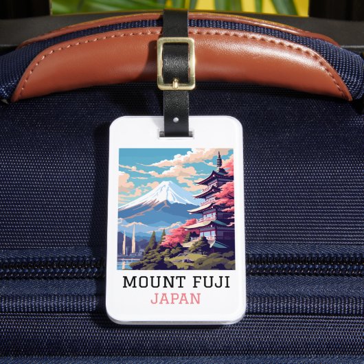 Elegante Mount Fuji Japan Reiskunst Bagagelabel (Voorkant Insitu 2)