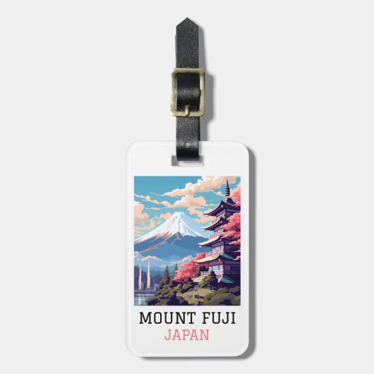 Elegante Mount Fuji Japan Reiskunst Bagagelabel (Voorkant verticaal)
