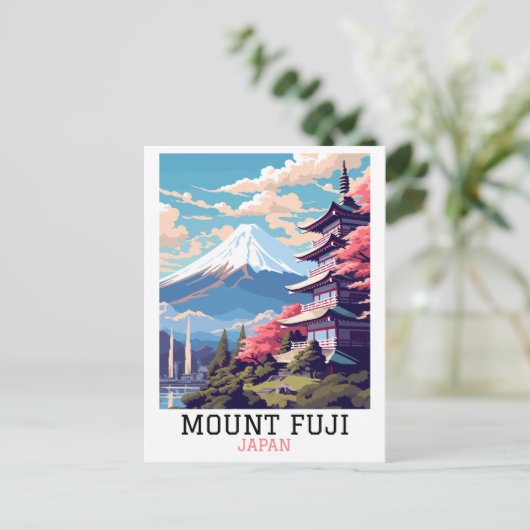 Elegante Mount Fuji Japan Reiskunst Briefkaart (Staand voorkant)