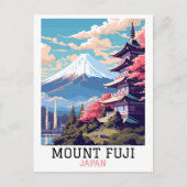 Elegante Mount Fuji Japan Reiskunst Briefkaart (Voorkant)