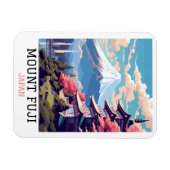 Elegante Mount Fuji Japan Reiskunst Magneet (Horizontaal)