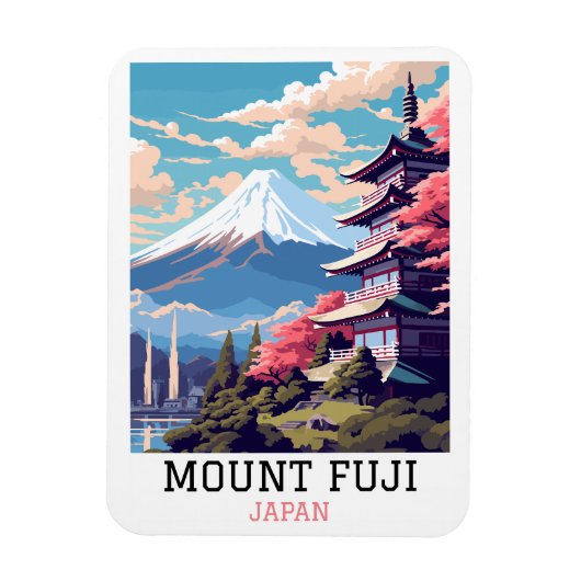 Elegante Mount Fuji Japan Reiskunst Magneet (Verticaal)