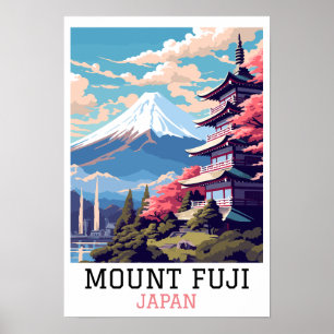 Elegante Mount Fuji Japan Reiskunst Poster