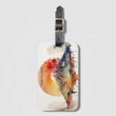 Elegante Mount Fuji Japan schilderij Bagagelabel (Voorkant (verticaal))