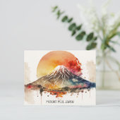 Elegante Mount Fuji Japan schilderij Briefkaart (Staand voorkant)