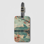 Elegante  Mount Fuji Japan Travel Bagagelabel (Voorkant (verticaal))