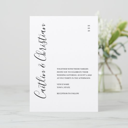 Elegante Mountain bruiloft uitnodiging (Staand voorkant)