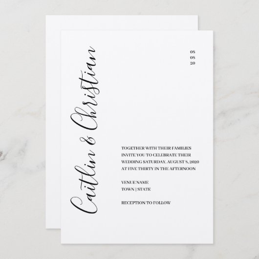 Elegante Mountain bruiloft uitnodiging (Voorkant / Achterkant)