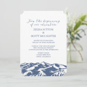 Elegante Mountain bruiloft uitnodiging (Staand voorkant)