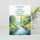 Elegante Mountain Meadow Bruiloft Kaart (Staand voorkant)