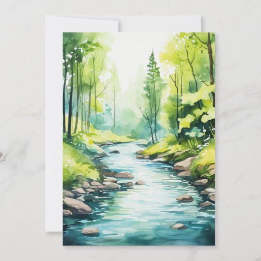 Elegante Mountain Meadow Bruiloft Kaart (Achterkant)