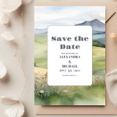 Elegante Mountain Meadow Bruiloft Save The Date